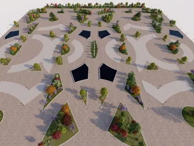 park-public park-Private Park Landscape Urban 3D model