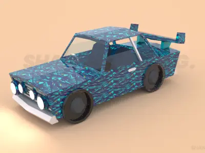 Low Poly Sports Car 3D Model Free low-poly 3D model