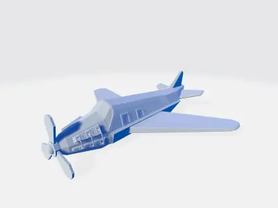 Plane with propeller  Low-poly 3D model