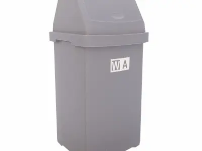 Toilet Dustbin lowpoly 3d model Low-poly 3D model