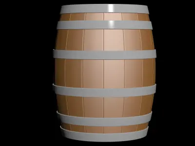 Wooden Barrel 3D model 3D model