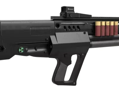 3D Model Bullpup Shotgun - Tactical Close-Quarter Weapon 3D model