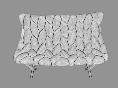 Double chair 3D model 3D model