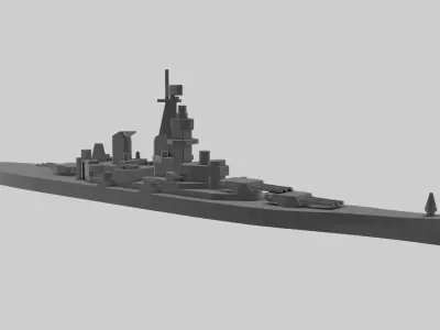 USS Missouri - Model for small scale printing Free 3D print model