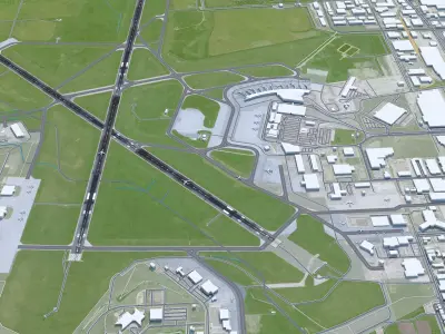 Winnipeg Airport 10km Low-poly 3D model