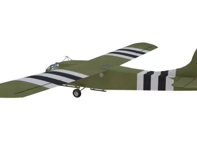 Waco CG-4 Low-poly 3D model