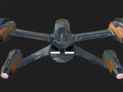 Spacecraft N4 Low-poly 3D model
