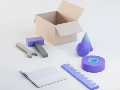 Low Poly Stylised Tools Low-poly 3D model