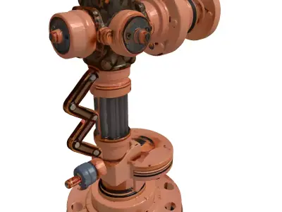 Steampunk Mechanical Arm Isolated Render 3D model