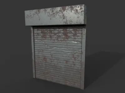 Metal industrial door Low-poly 3D model buy