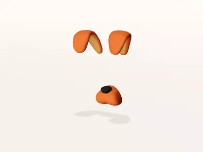  Dog face 3D AR model Low-poly 3D model