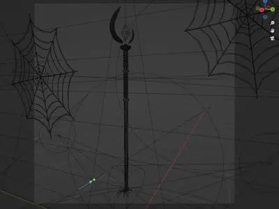 Staff sword with orange light 3D model