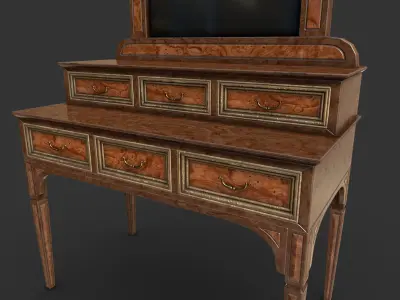 Dressing Table Low-poly 3D model