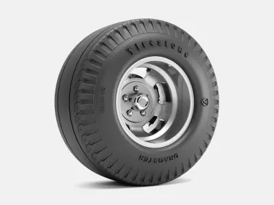 15x12 US Indy Mag Wheel Firestone Dragster Tire 3D print model