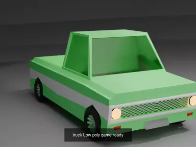 Stylized cartoon Car Pack 3d Model Low Poly 2 cars FBX OBJ
