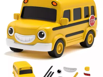 TinyWheels Universe Vol 01 Stylized Toy Vehicle Collection 3D Model Pack