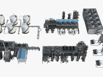 Refinery Units PBR 3D model