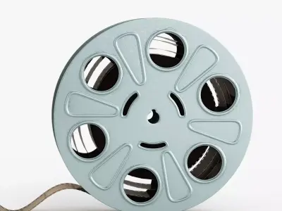 Film strip in a babin Low-poly 3D model