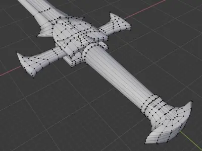 Cross Sword Low-poly and High-poly 3D Model Low-poly 3D model