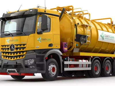 Mercedes Arocs 8X4 Vacuum Truck 3D model