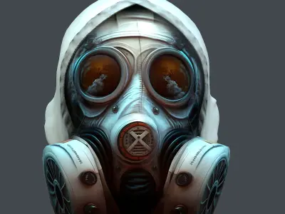 Gas mask helmet 3d model military combat fantasy cyborg Low-poly 3D model order