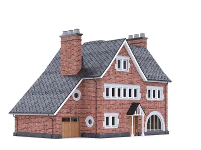 English Brick House 14 Low-poly 3D model