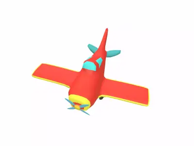 Cartoon Airplane 3d model Low-poly 3D model