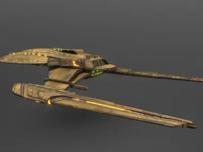 44USS-Shenzhou star trek ship flying in air 3D model