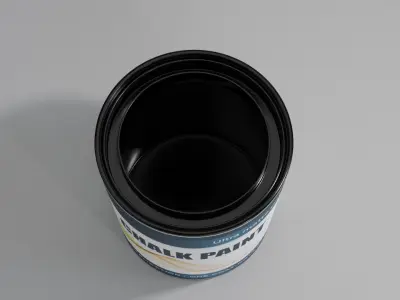 Plastic Paint Can 750ml Realistic Packaging 3D Model PBR Lid 3D model