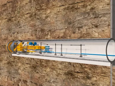 3D model of tunnel boring machine construction 3D model