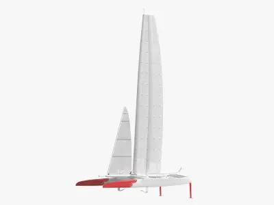 Racing Sail Boat White 