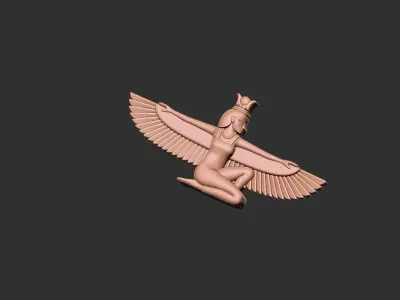 Winged Isis Godess necklace 3D print model