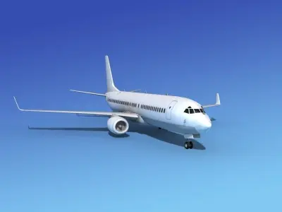 Boeing 737-800ER Unmarked 2 3D model