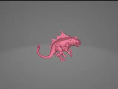  Spiked Lizard Beast  Fantasy Creature Low-poly 3D model