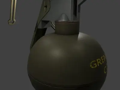 M67 Grenade Low-poly 3D model 2