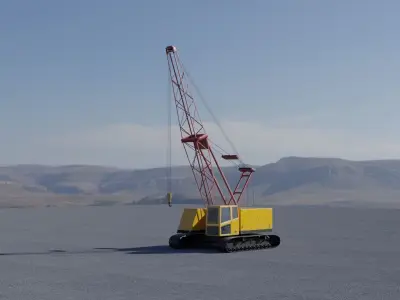 Crawler crane  Low-poly 3D model