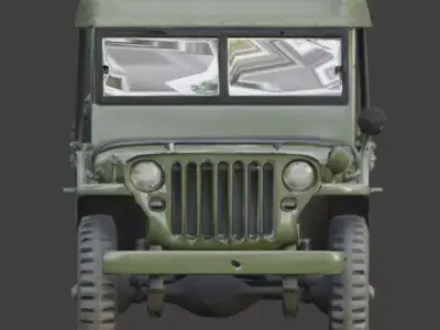 WWII Utility Jeep 3D  Low-poly 3D model