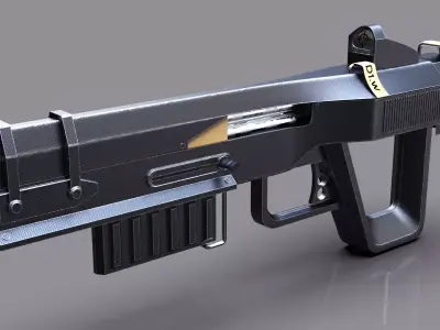 MSI-t4 gun Low-poly 3D model