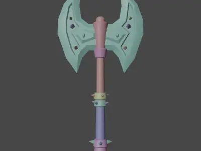 Stylized Axe Low-poly 3D model 2