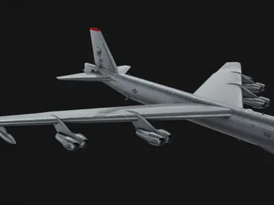 B-52 Airplane Low-poly 3D model
