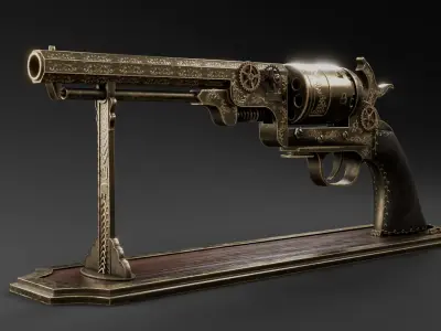 Steampunk 1851 Colt Navy Low-poly 3D model