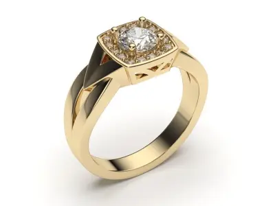 solitaire with ring sizes  8 part S121 3D print model