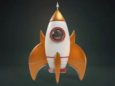 Rocket 3D Model Cartoon Free low-poly 3D model