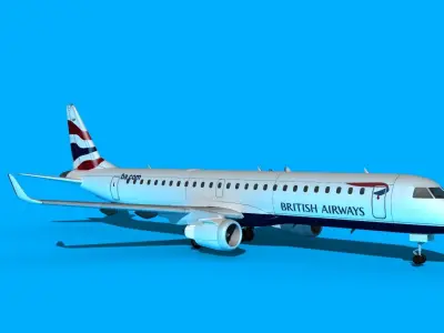 Embraer Emb-190 British Airways 3D model