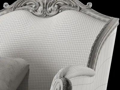 rococo sofa and armchair set 3D model