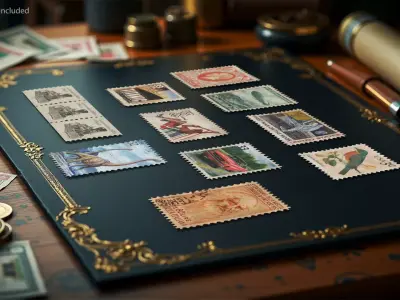 Vintage Old Postage Stamp Set 3D model