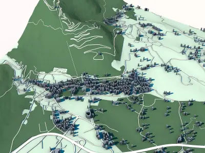 Avellino Cityscape Italian Mountain City 3D print model