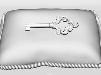 antique key Low-poly 3D model