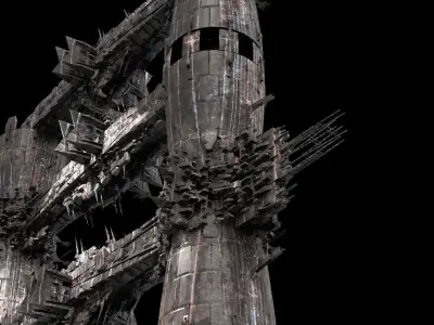 Thors Hammer Alien base 1 3D model