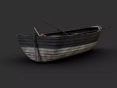 Boat 3D model - Mid Poly Low-poly 3D model